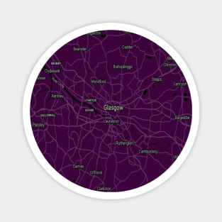 Glasgow deep purple map Magnet